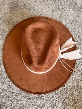 Suede Wide-Brim Fedora in Chestnut Brown with Decorative Trim- Holy City Hats